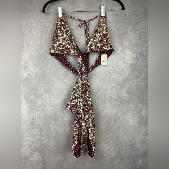 LOFT Paisley Print Cut Out One Piece Swimsuit Women's Size 14 - Picture 9 of 13